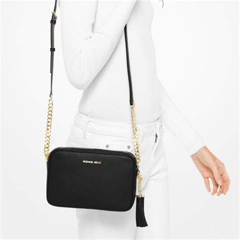 michael kors black ginny bag|Michael Kors Ginny Leather Crossbody Bag (Geranium): .